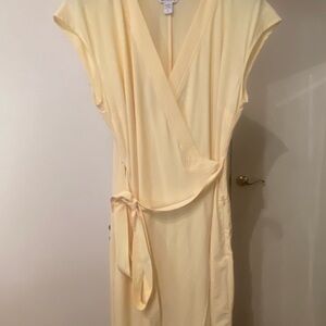Athleta size L Elegant Yellow Wrap Dress